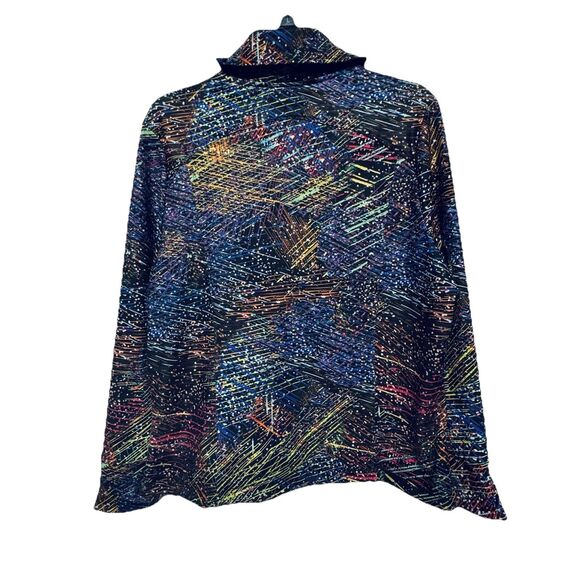 Berek Jacket Women's Size M Geometric Multicolor Artsy Full Zip Mock Neck - Picture 3 of 8